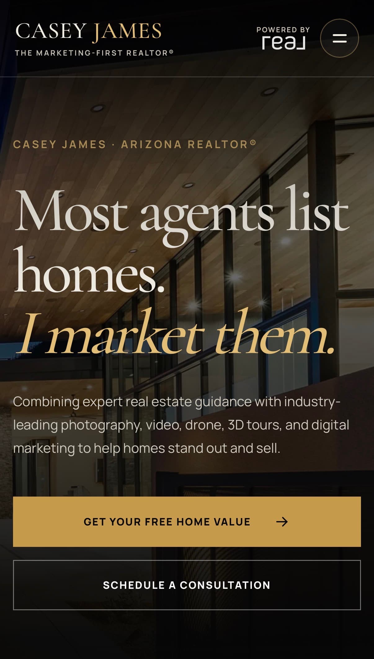 Sell With Casey James mobile website preview